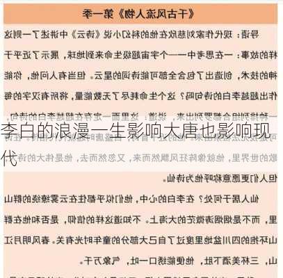 李白的浪漫一生影响大唐也影响现代