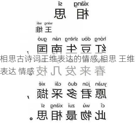 相思古诗词王维表达的情感,相思 王维表达 情感