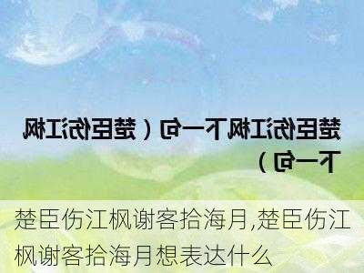 楚臣伤江枫谢客拾海月,楚臣伤江枫谢客拾海月想表达什么