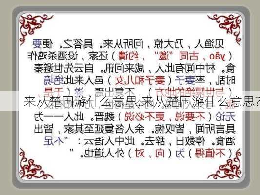 来从楚国游什么意思,来从楚国游什么意思?