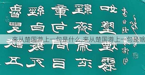 来从楚国游上一句是什么,来从楚国游上一句是啥