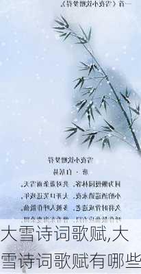 大雪诗词歌赋,大雪诗词歌赋有哪些