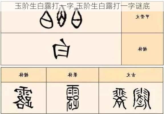 玉阶生白露打一字,玉阶生白露打一字谜底