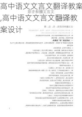 高中语文文言文翻译教案,高中语文文言文翻译教案设计