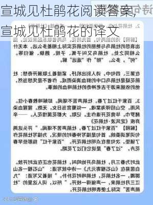 宣城见杜鹃花阅读答案,宣城见杜鹃花的译文