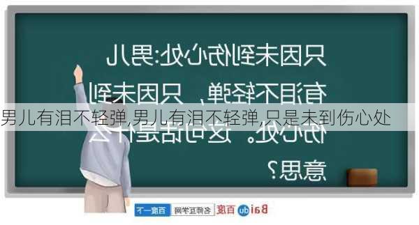 男儿有泪不轻弹,男儿有泪不轻弹,只是未到伤心处