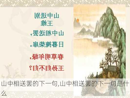 山中相送罢的下一句,山中相送罢的下一句是什么