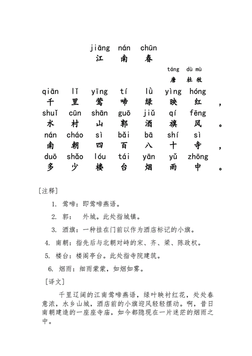 江南春绝句 杜牧,江南春绝句杜牧古诗讲解