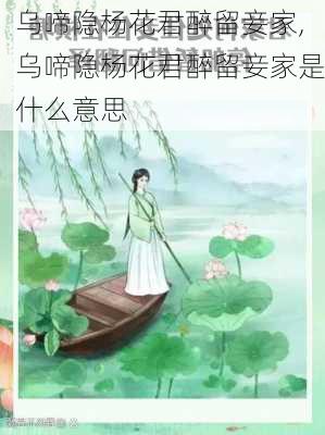 乌啼隐杨花君醉留妾家,乌啼隐杨花君醉留妾家是什么意思