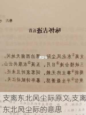 支离东北风尘际原文,支离东北风尘际的意思