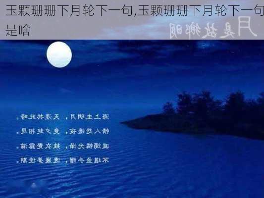 玉颗珊珊下月轮下一句,玉颗珊珊下月轮下一句是啥