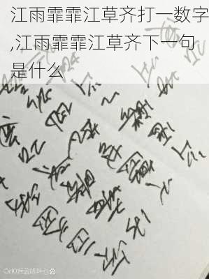 江雨霏霏江草齐打一数字,江雨霏霏江草齐下一句是什么