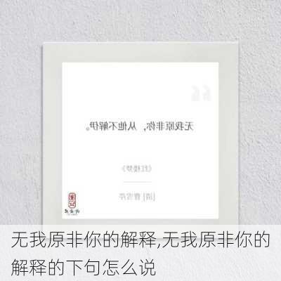 无我原非你的解释,无我原非你的解释的下句怎么说