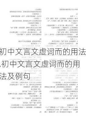 初中文言文虚词而的用法,初中文言文虚词而的用法及例句