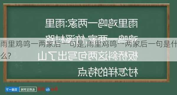 雨里鸡鸣一两家后一句是,雨里鸡鸣一两家后一句是什么?