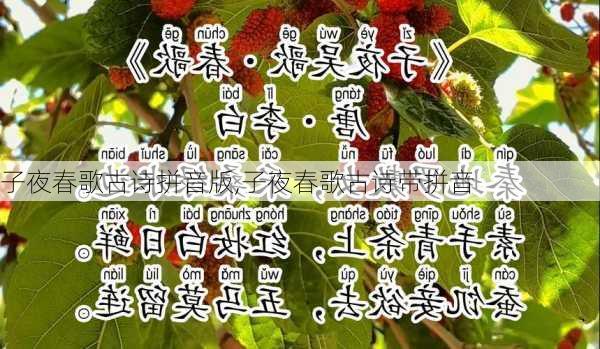 子夜春歌古诗拼音版,子夜春歌古诗带拼音