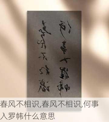 春风不相识,春风不相识,何事入罗帏什么意思