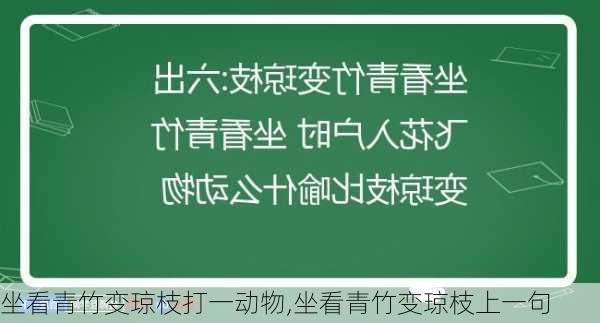 坐看青竹变琼枝打一动物,坐看青竹变琼枝上一句