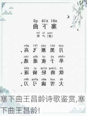 塞下曲王昌龄诗歌鉴赏,塞下曲王昌龄!