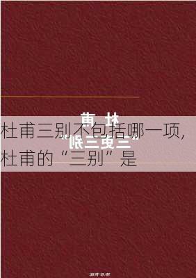 杜甫三别不包括哪一项,杜甫的“三别”是