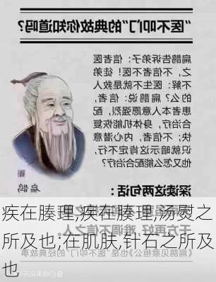 疾在腠理,疾在腠理,汤熨之所及也;在肌肤,针石之所及也